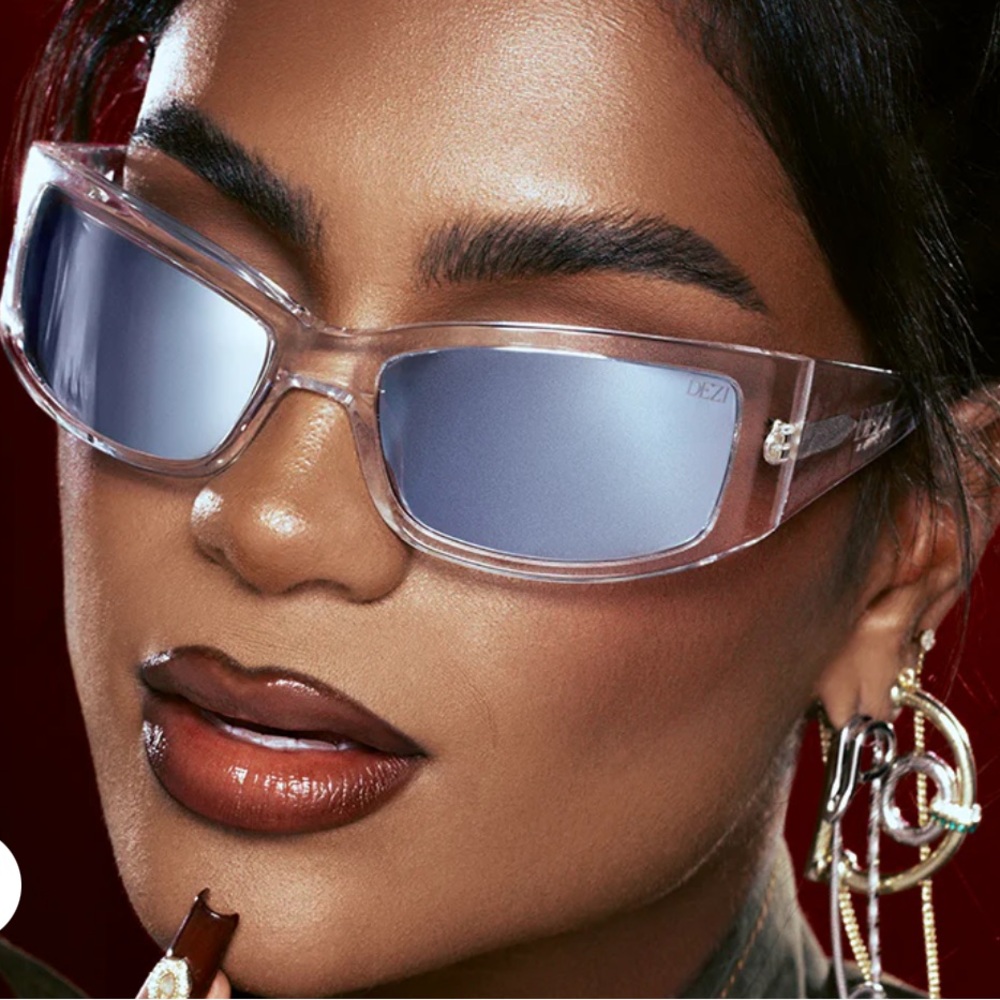 Dezi x Monet silver chrome sunglasses collab